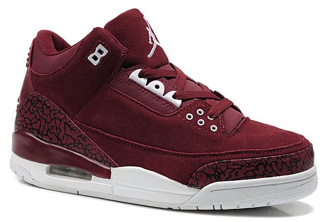 New Arrival 2014 Air Jordan 3 (III) Suede Burgundy Cement New Arrival